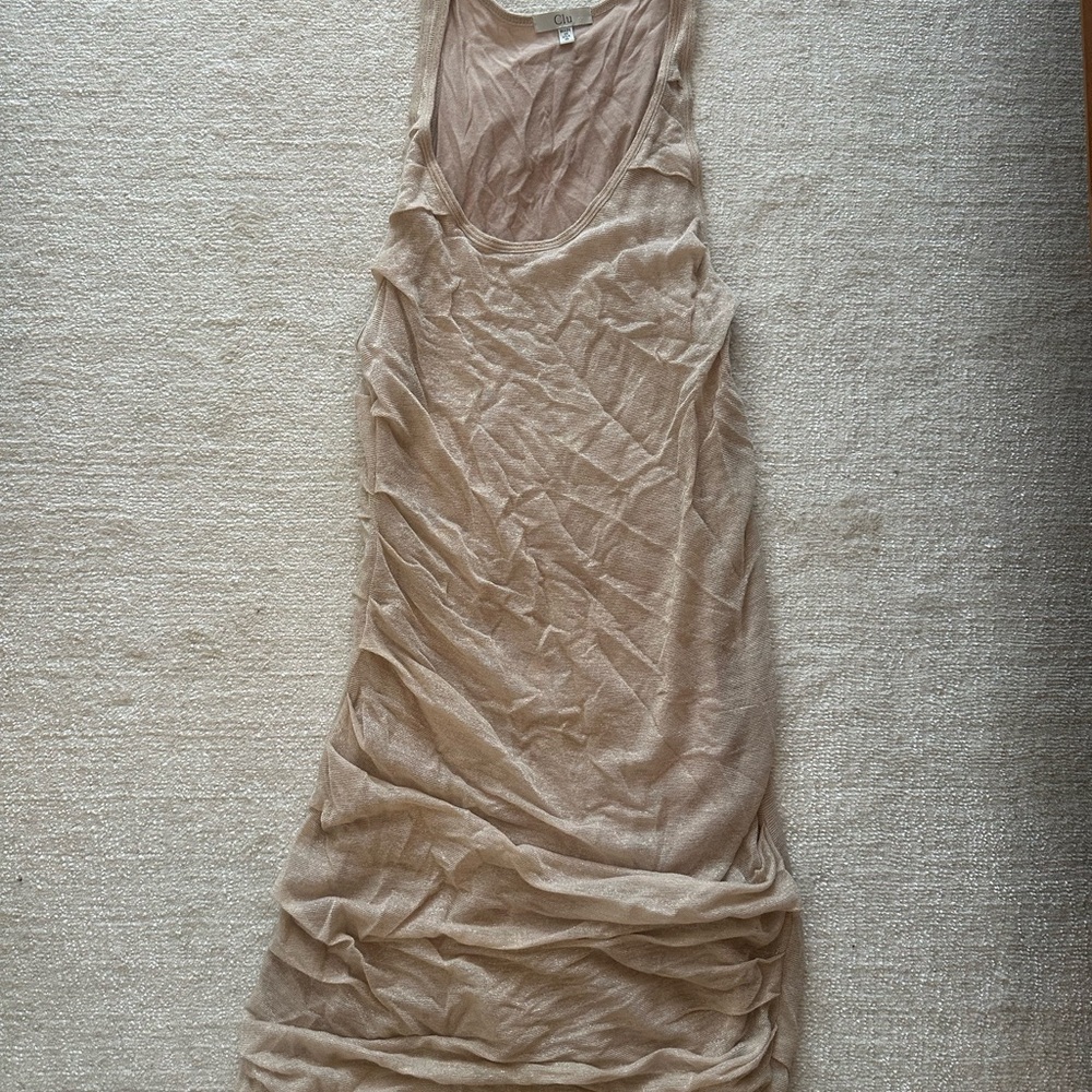 Sleeveless Tan Dress